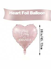1 pezzo Palloncini a forma personalizzata 2025, palloncini in alluminio rosa a forma di cuore da 18 pollici, adatti per matrimoni, San Valentino, proposte di matrimonio, anniversari, lauree, feste di compleanno, feste di moda, addii al nubilato, celebrazioni del Giorno dell'Indipendenza e feste estive, decorazioni per photobooth, decorazioni per l'atmosfera, cartelli di benvenuto