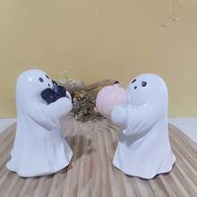 Resin Ghost & Bat & Pumpkin Statue, Suitable For Indoor/Outdoor Halloween Decor And Gift Home Decor Fall Decor Room Decor