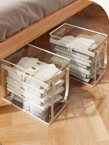 Transparent Children's Toy Storage Basket Large Size Toy Storage Bag Large Capacity Household Multifunctional Storage Basket New - màu be - cỡ M - Xem 6