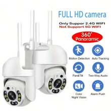 2pcs Smart Home Security Camera, 2.4GHz WiFi Indoor/Outdoor Surveillance Camera, 2K HD Outdoor Security Monitor, 360° Panoramic Monitoring, Color Night Vision, Two-Way Audio, USB Powered