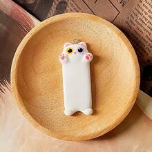 5/10 件可爱卡通猫树脂吊坠 | 色彩缤纷、俏皮的动物饰物，适用于 DIY 珠宝、钥匙扣和工艺品 | 表面光滑的树脂，猫咪配饰 - 随机混合