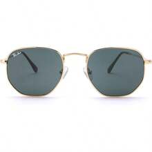 Pro Acme Small Square  For Women Men 100% Real Glass Lens Hexagonal Frame - C1|金色|灰色 - 查看 5