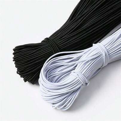 0.5/1/1.5/2/3/4mm White Black Round Elastic Ribbon Sewing Elastic Band Fiat Rubber For Waist Band Stretch Rope DIY Sewing