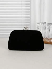 Retro Velvet Evening Clutch, Fashionable & Elegant Ladies Handbag With Metal Chain Strap - Suitable For Parties, Romantic Weddings, Casual And Formal Occasions, Ideal Gift For Women, Valentine's Day