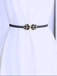 Women Embellished Dress Accessories Elastic Buckle Thin Waist Chain Belt