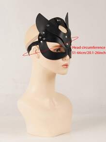 Accessoire de fête/de costume unisexe, masque harnais. Masque de chat sexy pour hommes, masque de style gothique en PU, accessoire de costume sexy pour hommes