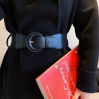 Nuova cintura larga di moda, elastica e intrecciata con fibbia a D, accessorio decorativo per trench coat e corsetto, adatta per gonne, da donna, per l'estate e la scuola