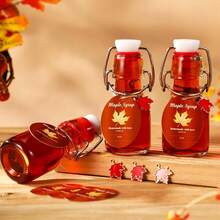 20 Sets Mini Lemon Swing Top Glass Bottle With Tags And Twine Small Swing Top Glass Jars For Limoncello Homemade Vanilla Extract Wedding Themed Party Favors(2oz,Maple Syrup),7695507 - 玫紅色 - 查看 2