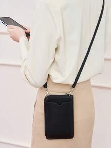 MIYIN 简约纯色小号 PU 单肩包、斜挎包手机钱包钱包轻便斜挎包女士拉链手机包拉链设计手机钱包斜挎包拉链斜挎包