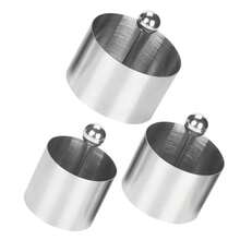 Stainless Steel Cake Ring Set, With Putter, Rice Ball Sushi Molding Mold, Used For Tuna Tartar And Dessert Cakes And Food Display Ring - Silver - View 1