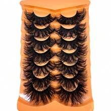 7 Pairs Mixed False Eyelashes Set, Looking Natural Faux Mink Lashes Include Cat Eye, Fluffy 3D Mink, Striped Styles - màu đen - Xem 2