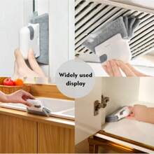 Juego de 3/2/1 cepillo manual multifuncional para limpiar rieles de ventanas, sin necesidad de electricidad. Limpiador de ranuras de ventanas para uso en seco y húmedo, sin desprendimiento de fibras. Herramienta de limpieza para alféizares de ventanas, cepillo universal para rieles de puertas y ventanas. Fácil de limpiar pequeñas grietas y marcos. Adecuado para limpiar ranuras y esquinas de ventanas, así como encimeras de cocina.