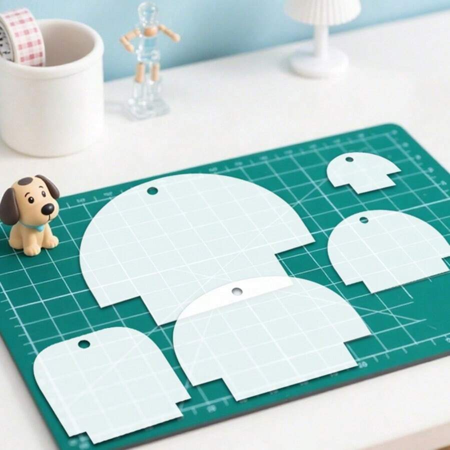 5pcs Reusable Shell Zipper Bag Sewing Template, PET Craft Pattern Template For DIY Shell Bag, Suitable For Pattern Drawing And Sewing Supplies, Handmade Holiday Birthday Gift Decoration - Milky - View 1