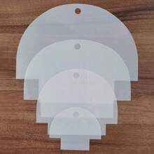 5pcs Reusable Shell Zipper Bag Sewing Template, PET Craft Pattern Template For DIY Shell Bag, Suitable For Pattern Drawing And Sewing Supplies, Handmade Holiday Birthday Gift Decoration - Milky - View 4