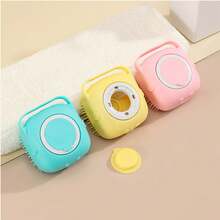 1 包宠物洗发刷，硅胶按摩橡胶浴梳，带洗发水分配器，适用于狗和猫美容工具、宠物用品、宠物清洁配件、宠物毛发梳和刷子、浴室小工具