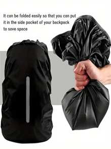Capa de Chuva para Mochila 15-70L, Capa de Proteção Dobrável e À Prova d'Água para Mochila de Viagem, com Faixa Refletiva, para Acampamento, Caminhada e Montanhismo Ao Ar Livre