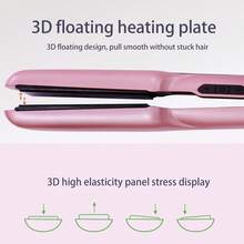 ANGENIL 1.6英寸宽便携式双电压直发/卷发器二合一，电气石陶瓷直发/卷发器二合一，液晶显示屏，快速加热 - 美規A型插(110-127V) - 查看 11