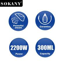 SOKANY Christmas Gift Ceramic Soleplate Steam Iron