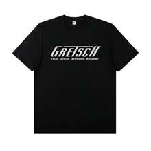 BREATHABLE COOL SUMMER Gretsch Electric Guitar Instrument Peripheral T-Shirt Short SLEEs Ve Rock Band Lead Singer Practice Costume Casual T-Shirt - màu đen - Xem 1