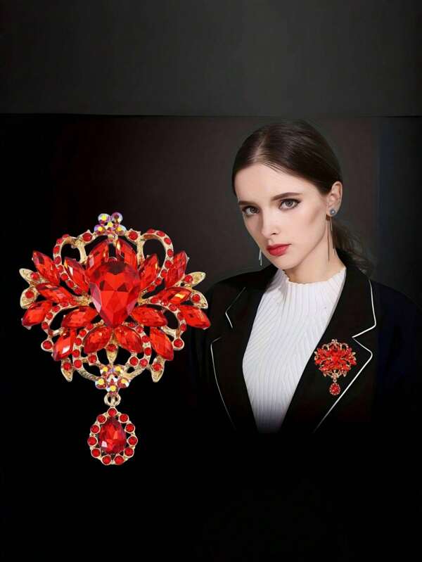 1pc Women's Elegant Vintage Style Brooch Pin, Suitable For Coat, Jacket, Party, Wedding, Daily Wear, Gift