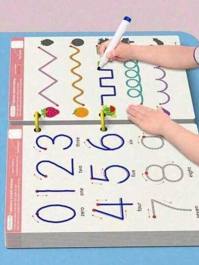 A 32-Page Reusable Exercise Book For Tracking Thinking And Enlightenment Magic, Including Exercises For Writing Numbers And Letters, Pen Control Training And Drawing Education Control Training, And Learning Writing Skills Development