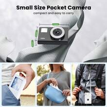 Ultra HD Action Camera With 32GB Memory Card - Portable, Automatic Focus, Easy To Use For Photos And Videos, Rechargeable Lithium Battery, USB Charging, Ideal Holiday Gift, Memory Card Slot Included, Easy To Use Camera|Compact Camera Design|Lcd Display, Action Camera - 粉色 - 查看 3