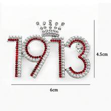 Red Greek Sorority DELTA Letter Society 1913 Crown Metal Rhinestone Brooch Women's DIY Jewelry Gift Souvenir Pin - 1913 - 查看 6
