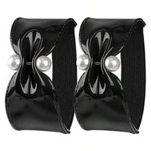 1pc/2pcs Wide Edge Pearl Elastic Shoelaces, Adjustable Non-Slip Band For High Heels, Flats, Sandals, Hands-Free Locking Shoe Strap - Multicolor - View 5