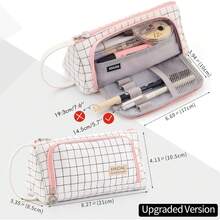 1 件大容量铅笔袋笔袋简约文具袋学校大学办公室收纳袋适合青少年女孩成人学生，适用于学校用品，返校