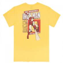 Iron Man The Invincible Front And Back Print T-Shirt - 黃色 - 查看 3