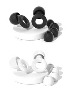6 Sets - Reusable Silicone Earplugs For Sleeping And Swimming - 35dB Noise Reduction, With 2 Pairs Of Ear Caps, Suitable For Snoring, Studying, Concerts And Hearing Protection