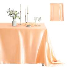 1 PC Ruisita Satin Party Table Cover Wedding Rectangle Bright Silk Smooth Fabric Tablecloth Decor For Wedding Banquet Christmas Party Table Decoration,
