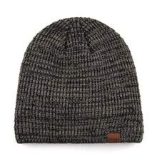 قبعة صوفية محبوكة متعددة الألوان للرجال - قبعة جمجمة شتوية مبطنة بطبقتين للاستخدام اليومي والرياضة والتزلج