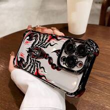 Funda de Teléfono Rey Escorpión Negro Rojo para 17 16 15 14 13 12 11 Pro X XR XSMAX 8 Plus, Cubierta Trasera Transparente Suave a Prueba de Golpes - Colores mixtos - Ver 7
