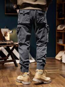 New Cargo Pants Men Jogging Casual Pants Cotton Full Length Tactical Military Pants Trousers - 灰色 - 查看 6