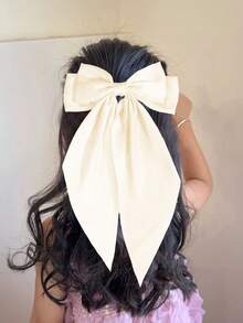 Conjunto de 3 pinzas para el cabello con moños azules, beige y azul claro. Pinzas para el cabello con moños lindos, de listón, satinados y de gran tamaño con cola larga, accesorios para el cabello para niñas y adolescentes, apropiados para usar diariamente en múltiples ocasiones. - Multicolor - Ver 2