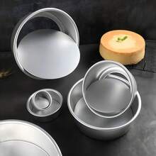 1pc/3pcs/4pcs Set, Perfect Sponge Cake Baking Pan, Mousse Cake Baking Pan, Non-Stick Aluminum Cake Baking Pan, Cake And Dessert Tart Mold, Essential Kitchen Baking Tool, Ideal For Home Baking, Halloween, Christmas And Birthday Occasions. - Multicolor - View 4