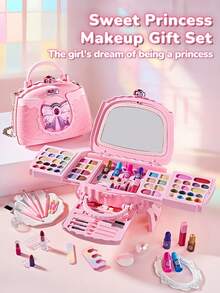 Kit de maquillaje para niñas, estuche cosmético realista de bolso de mano, set de colección de maquillaje, kit de disfraz para niños, regalo de cumpleaños/festividad - forma - Ver 1