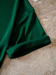 Women's 100% Cotton Casual Off-The-Shoulder T-Shirt With Smile Print - Verde militar - Ver 3