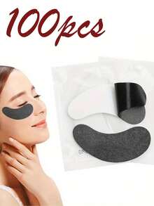 100 Stücke/2 Stücke Gepfropfter Wimpern Augen Pad, schwarze Folie isoliert Wimpern Pad, transparente Verpackung schwarze Folie Augen Pad, Augen Pad, Wimpern Blatt, für Wimpernverlängerung Wimpern Spitzen Aufkleber Packung, schwarzer Pad Make-up Tool - Verschiedenfarbig - Übersicht 3