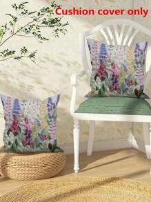 (Apenas Capa de Almofada) 2 Peças Capa de Almofada de Veludo de Pele de Pêssego com Impressão Floral de Pássaro, Capa de Almofada com Impressão por Sublimação, Decoração para Casa, Sala de Estar, Sofá, Quarto, Carro, Escritório, Estilo Rústico, Sem Enchimento de Almofada