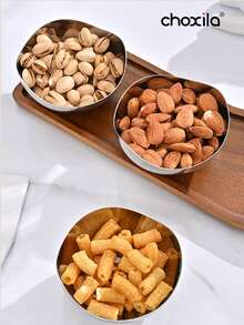 choxila 1个304不锈钢优雅甜点碗 - 可用作零食碗、甜点杯、燕麦沙拉碗、早餐碗、托盘、水果盘，花瓣形设计，理想的返校礼物，适用于客厅、卧室、办公室、露营、酒店和学校等场所。 - 甜點盤 - 查看 5