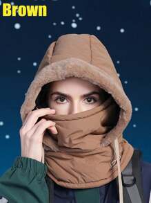 1pc Black/Pink Waterproof Balaclava 3-In-1 Ski Mask, Warm Wool Windproof Face Mask For Men And Women, Breathable Cold Weather Gear - Multicolor - View 12