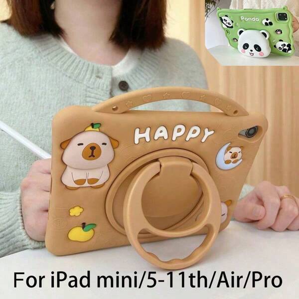 Capybara Cute Cartoon Tablet Case Compatible With Ipad Mini 1234567/56789th/10th/Air/Pro For Kids Girls Boys- Anti-Drop, Shockproof, Slip-Resistant, Scratch-Resistant, Silicone Personalized, Fashionable, Creative & Luxurious Design Case Protective Cover Compatible With Ipad 7.9/9.7/10.2/10.5/10.9/11 Inch
