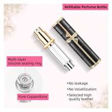 Travel Perfume Bottle Refillable, 5ML Travel Size Perfume Atomizer, Leather Pocket Perfume Dispenser,Travel Sprayer For Men And Women Pink - 彩色 - 查看 2