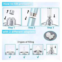 Refillable Perfume Atomizer Travel Bottle 3-Pack 5ml Leakproof Luxury Travel Perfume Refillable Bottle, Portable Fragrance Atomiser Black & & Silver