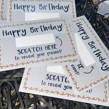 6pcs Scratch-Off Birthday Cards | "Happy Birthday! Scratch Here To Reveal Your Gift!" | Customizable Message - Multicolor - View 6