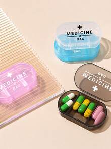 1 hộp đựng thuốc hình bầu dục in chữ thập 'MEDICINE', hộp đựng thuốc di động ba ngăn, hộp đựng đồ mini, hộp đựng đồ trang sức và thuốc di động, quà tặng sáng tạo được cá nhân hóa với logo chữ cái, thích hợp cho du lịch, hoạt động ngoài trời, túi xách, túi, hộp đựng đồ trang trí du lịch thiết kế độc đáo, hộp đựng thuốc - Nhiều màu - Xem 8