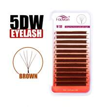 FADVAN Fadvan YY/3DW/4DW/5DW Shape Lashes 12 Rows 0.07 D/LU(M) 8-12/8-14mm Brown Colour Natural Soft Eyelash Premade Volume Fan Lashes Extension