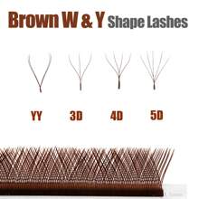 FADVAN Fadvan YY/3DW/4DW/5DW Shape Lashes 12 Rows 0.07 D/LU(M) 8-12/8-14mm Brown Colour Natural Soft Eyelash Premade Volume Fan Lashes Extension